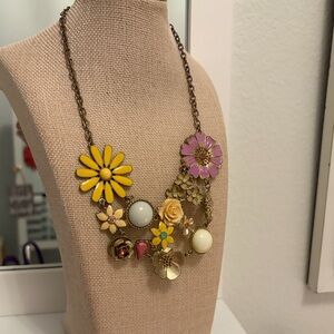 Vintage Cookie Lee Floral Statement Necklace